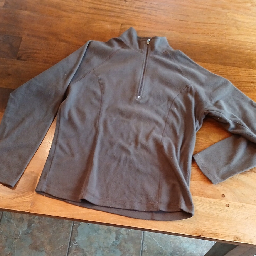 L.L. Bean Quarter-zip Fleece Brown Zip Up Sweater